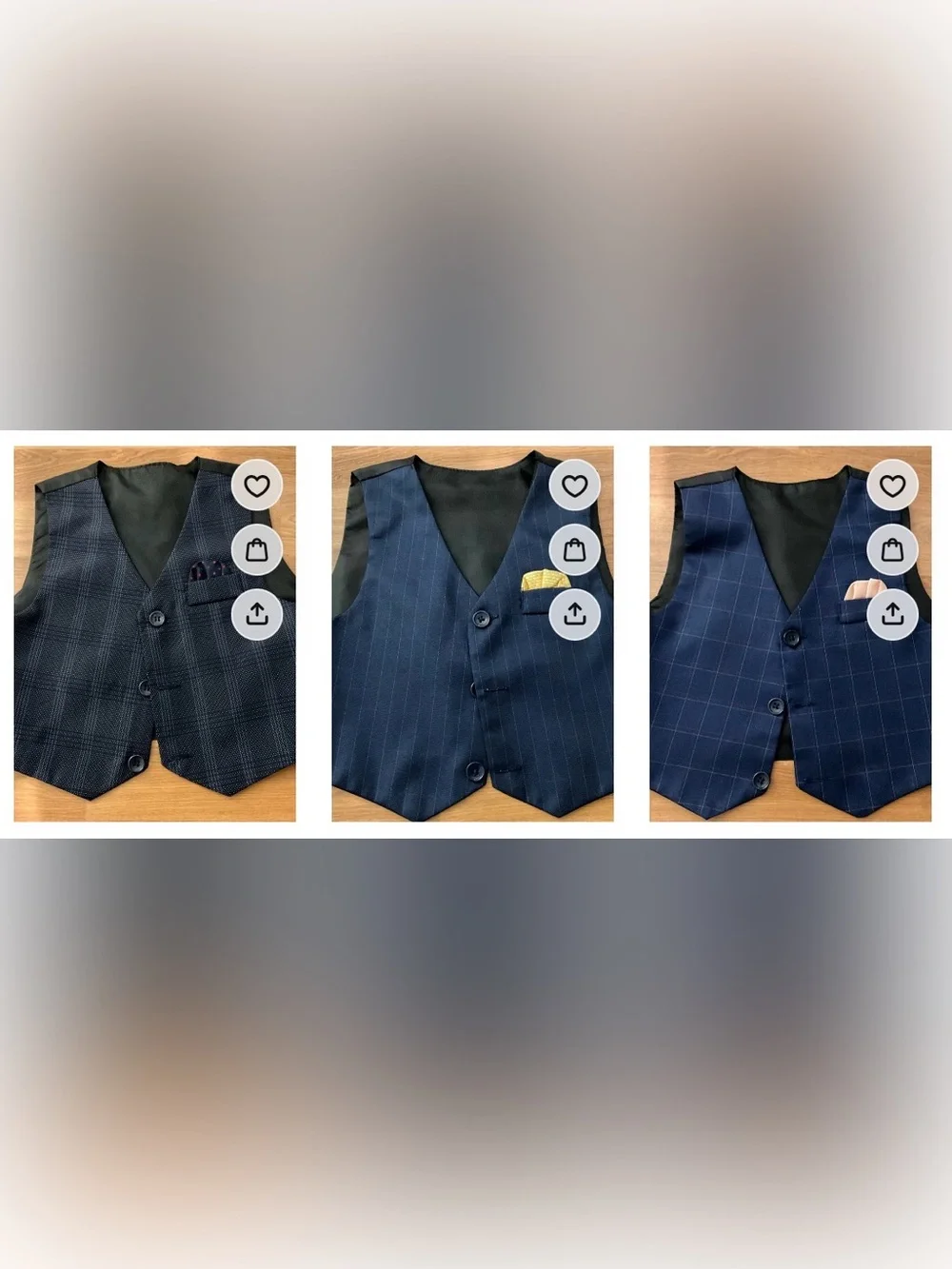 Navy Pinstripe Toddler Vest Bundle, 3 for $18  2T-3Pk, for Special Occasions.